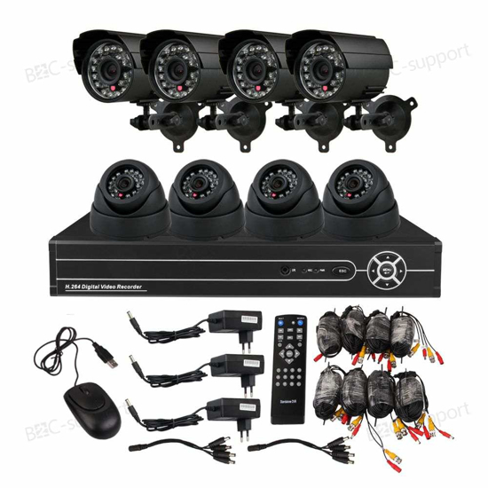 Image sur Caméra de sécurité CCTV avec 8 caméras