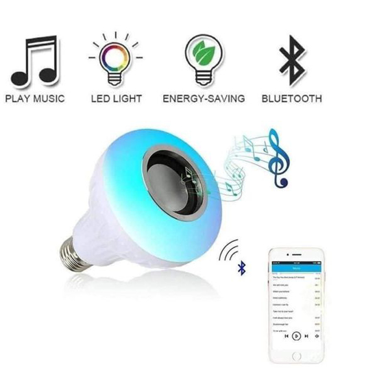 Image sur Ampoule LED  avec Haut-parleur Bluetooth - Blanc