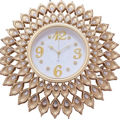 Agrandir l'image de Horloge Mural Décorative - Jaune Or Image de Horloge Mural Décorative - Jaune Or