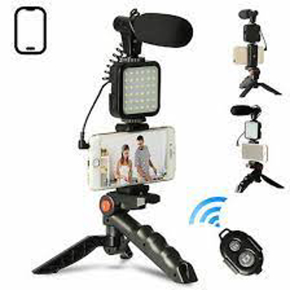 Agrandir l'image de Microphone à condensateur KIT-01LM avec lumière de remplissage LED pour trépied pour vidéo professionnelle Image de Microphone à condensateur KIT-01LM avec lumière de remplissage LED pour trépied pour vidéo professionnelle