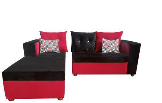 Canapé sofa en velours - 03Places - Séparable - Noir et rouge