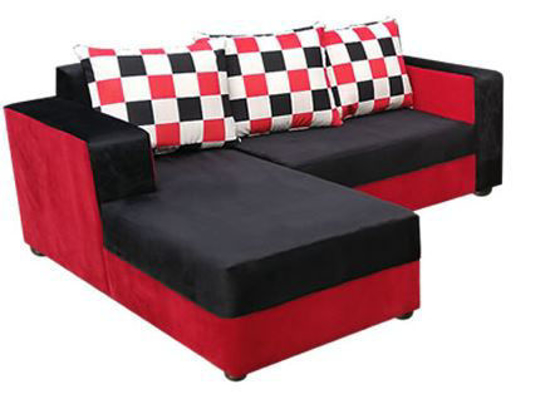 Image sur Salon Complèt En Velour ( 01 Canapé Sofa + 02 Chaises ) - Carrelé de Rouge et Noir