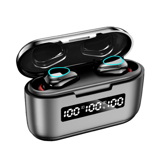 Image sur écouteurs Bluetooth G40 tws. Intra-Auriculaires sans Fil à réduction de Bruit avec Affichage numérique(Noir)
