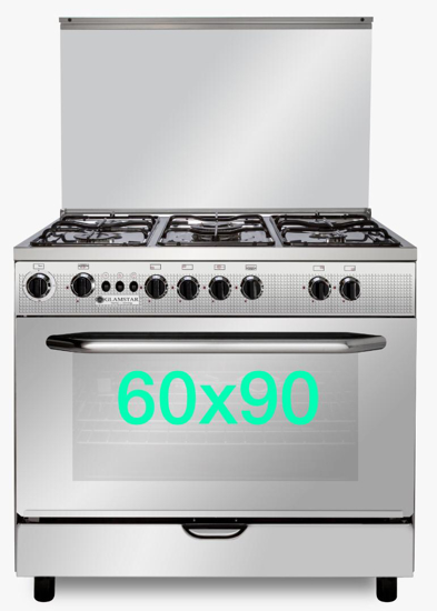 Image sur Cuisinière à gaz GLAMSTAR - 69*90 - 5 foyers - Gris - 06 Mois garantis
