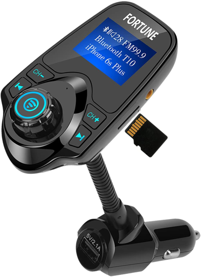 Image sur lecteur MP3 avec microphone Fente pour carte TF AUX IN / OUT Chargeur USB Kit voiture Transfert mobile Musique