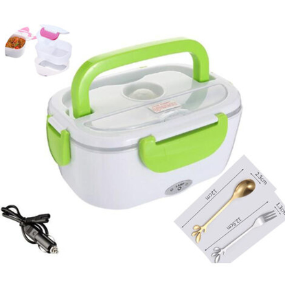 Boîte A Lunch Portatif Pour Chauffage Electrique D'Aliments - 40W - 220V - Blanc Et Vert