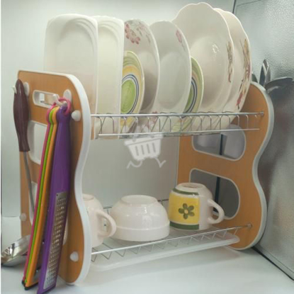 Image de Egouttoir à vaisselle - gris argent et marron