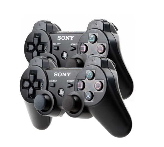 Manettes Sans Fil Pour PlayStation 3 Dual Shock - 2 Pièces - Noir sur iziway