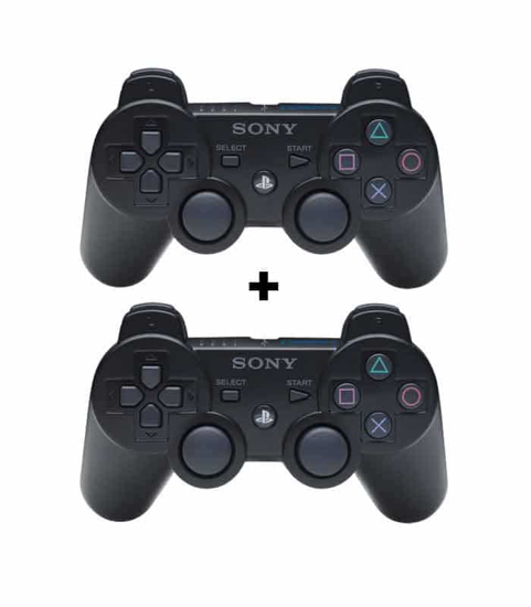 Manettes Sans Fil Pour PlayStation 3 Dual Shock - 2 Pièces - Noir sur iziway