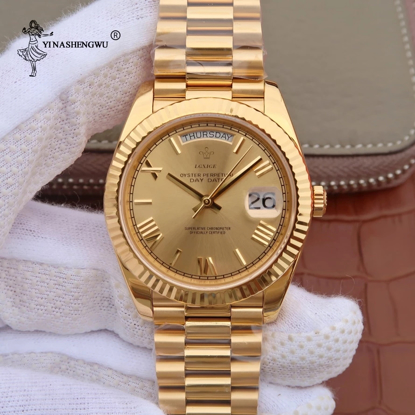 Agrandir l'image de Montre Unisexe En Acier Inoxydable - Jaune Or Image de Montre Unisexe En Acier Inoxydable - Jaune Or