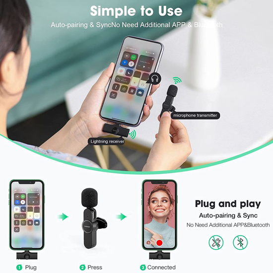 Image sur Micro-cravate sans fil Plug-Play amélioré 2021 pour iPhone iPad diffusion en direct
