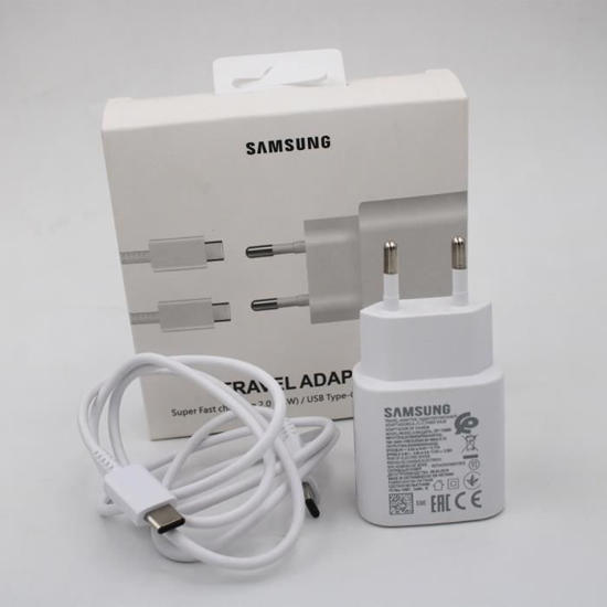 Image sur Chargeur Ultra rapide d'origine Samsung S20 25W PD PSS adaptateur secteur câble usb type C Blanc - 12 Mois
