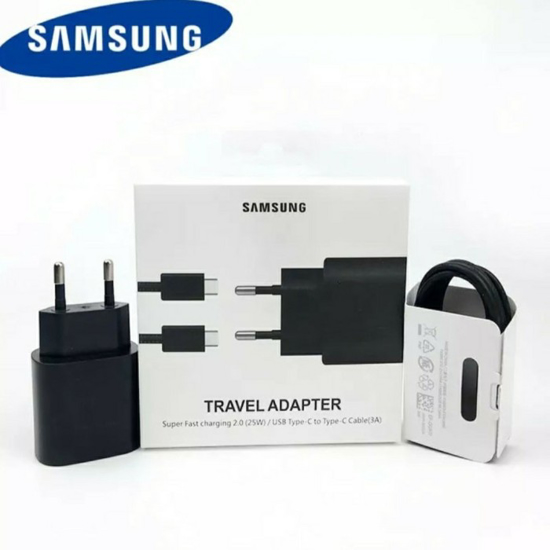 Image sur Chargeur Ultra rapide d'origine Samsung S20 25W PD PSS adaptateur secteur câble usb type C Noir - 12 Mois