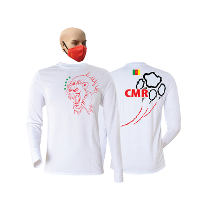Image de T-shirt et masque en coton - Longues manches - CAN 2022 - Blanc