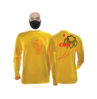 Image de T-shirt et masque en coton - Longues manches - CAN 2022 - Jaune