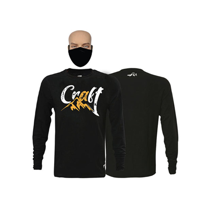 Image de T-shirt et masque en coton - Longues manches - Craft - Noir