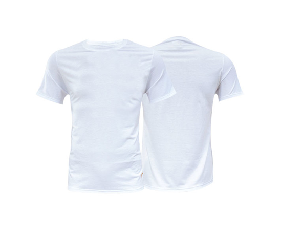 Image sur T-shirt vierge en coton - Courtes manches - Blanc