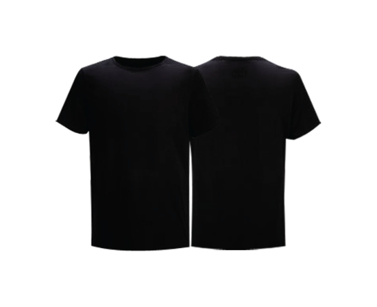Image sur T-shirt vierge en coton - Courtes manches - Noir