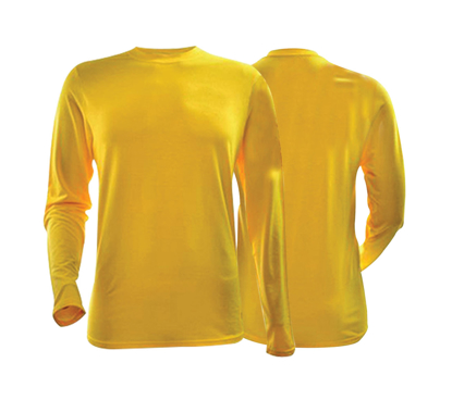 Image de T-shirt vierge en coton - Longues manches - jaune