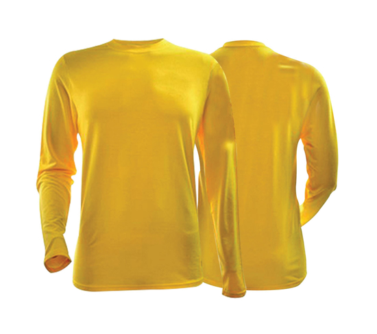 Image sur T-shirt vierge en coton - Longues manches - jaune
