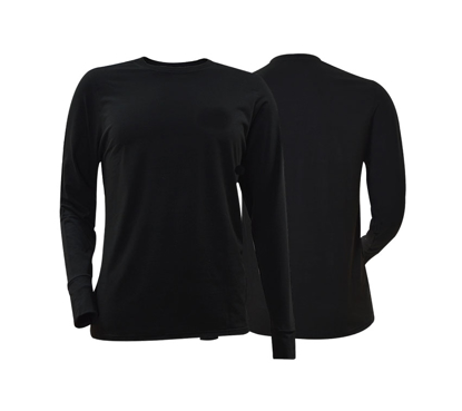 Image de T-shirt vierge en coton - Longues manches - Noir