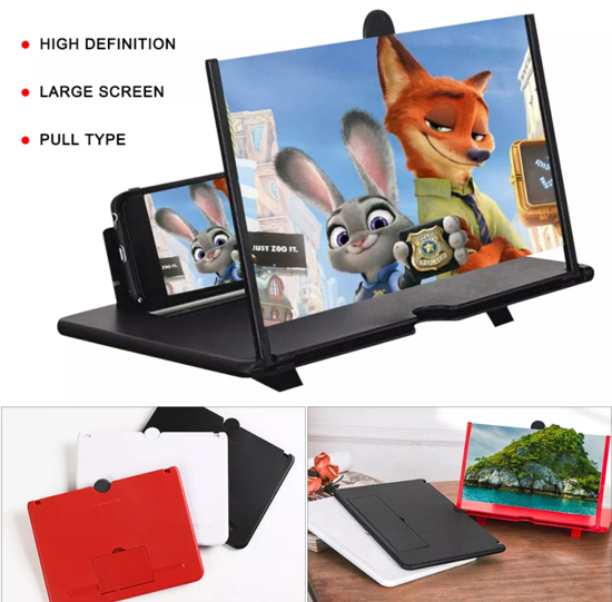 Image sur loupe d'écran de téléphone portable protecteur d'écran affichage 3D HD grossissement d'écran vidéo amplificateur de film projecteur support d'extension pliable
