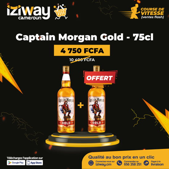 Image sur Captain Morgan  Gold - 75cl + une bouteille offerte