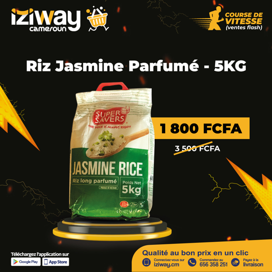 Grand Majestic Riz parfumé au jasmin 25kg disponible à Kinshasa - Yeto