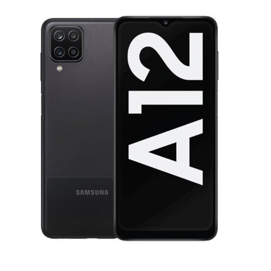 Image sur Samsung Galaxy A12 - 4G - 6.5" - 4Go RAM / 64Go ROM -  5000 mAh - 48Mpx - Android 10 Q - Capteur d'empreintes digitales - Noir