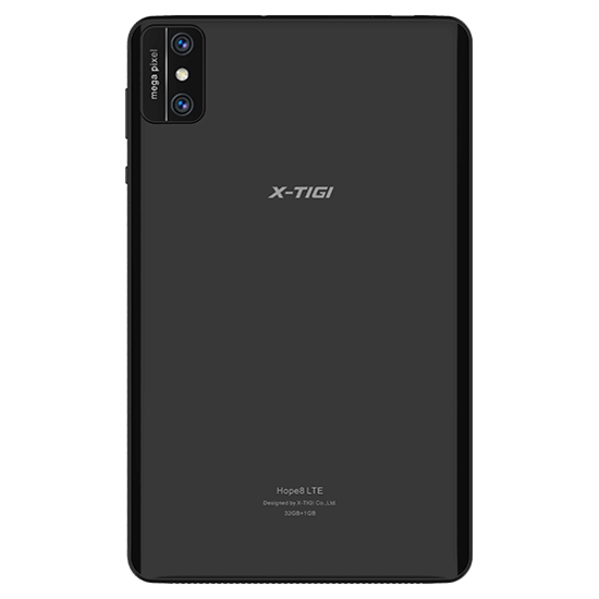 Image sur Tablette X-Tigi Hope 8 LTE  - 32Go/2Go RAM – 5MP - 4000mAh - 8" - Android 10- Quad core -  Dual Sim - Gris - 12Mois