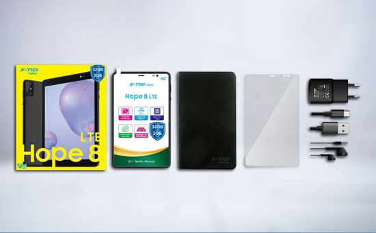 Image sur Tablette X-Tigi Hope 8 LTE  - 32Go/2Go RAM – 5MP - 4000mAh - 8" - Android 10- Quad core -  Dual Sim - Gris - 12Mois