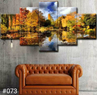 Image de Toile Imprimée - Déco Feuillage d'été - 5 Pièces - 100x50 cm