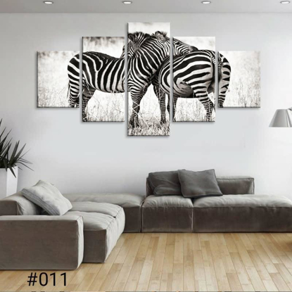 Agrandir l'image de Toile Imprimée - Déco Zèbres Affection - 5 Pièces - 100x50 cm Image de Toile Imprimée - Déco Zèbres Affection - 5 Pièces - 100x50 cm