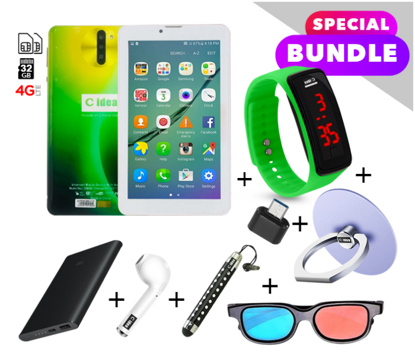 Agrandir l'image de Tablette c-idea – 4GB RAM - 64GB Mémoire -WiFi & Bluetooth -Dual Caméra -Dual SIM - pochette et accessoires Image de Tablette c-idea – 4GB RAM - 64GB Mémoire -WiFi & Bluetooth -Dual Caméra -Dual SIM - pochette et accessoires