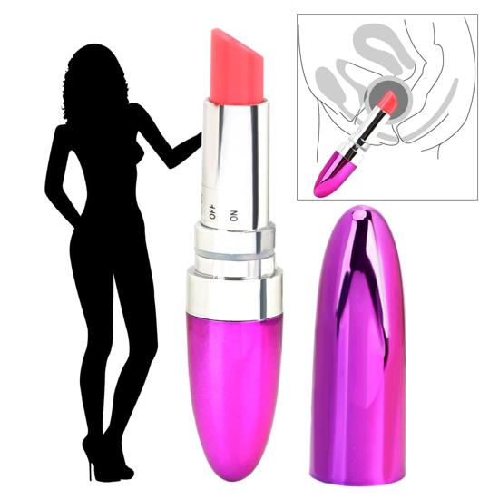 Image sur Vibromasseur Pour Clitoris rouge à  lèvres- 9cm - couleur aleatoire