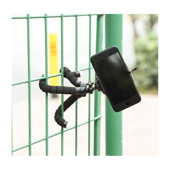 Image sur Trépied Flexible Portable Support Multifonctionnel Pour Caméra Téléphone - Noir