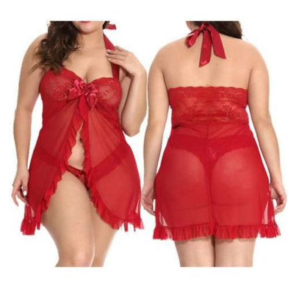 Ensemble nuisette transparente et String - femme - dentelle - Rouge		 Ensemble nuisette transparente et String - femme - dentelle - Rouge - Iziway Cameroun