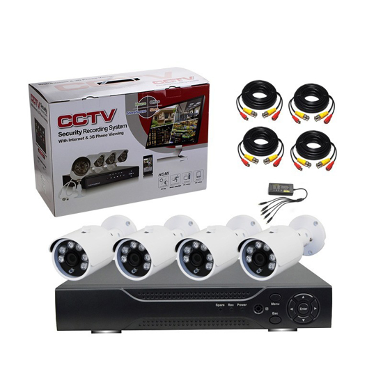 Image sur Kit Complet De Caméra De Vidéosurveillance 4 Ports CCTV avec 4 caméras