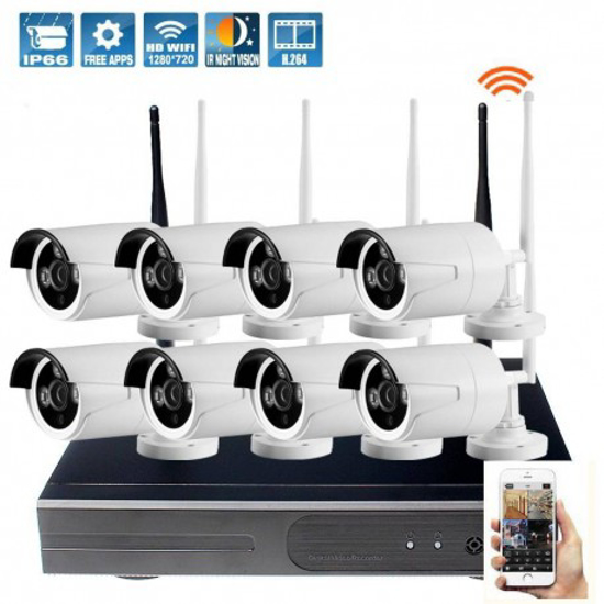 Image sur Kit Complet De Caméra De Vidéosurveillance 8 Ports CCTV avec 4 caméras