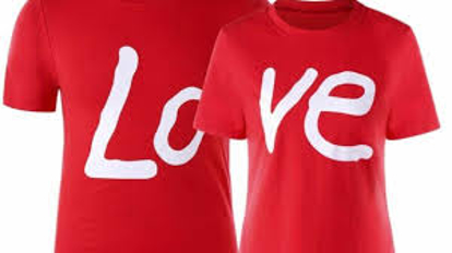 Image de T-shirt en coton - St. Valentin - Blanc et rouge
