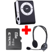 Image sur Mini Baladeur MP3 avec Carte Micro SD 2Go music telecharger + casque filaire - Bleu