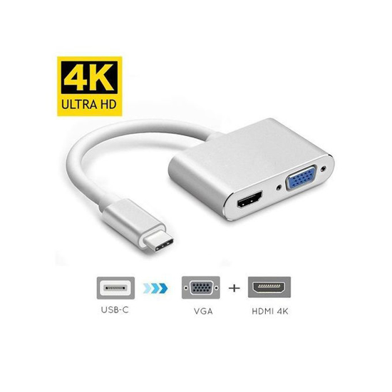 Image sur Adaptateur USB C Vers HDMI 4K 30 Hz VGA USB 3.1 Type C