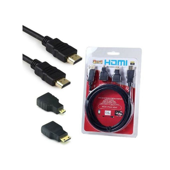 Image sur Câble + 2 Adaptateurs (Micro, Mini) HDMI