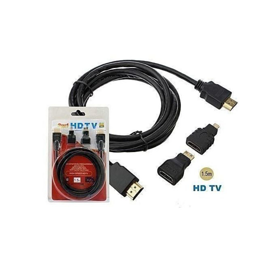Image sur Câble + 2 Adaptateurs (Micro, Mini) HDMI
