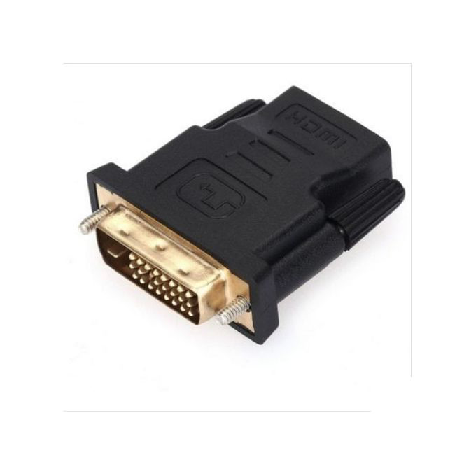 Adaptateur DVI-D 24+1 Femelle Vers HDMI Mâle - Câble 15 Cm, Doré, Pour Connexion Vidéo Numérique
