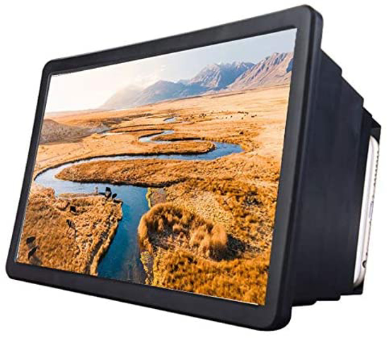 Image sur Amplificateur d'écran de téléphone 3D Amplificateur f2 portable universel Épaissir l'écran HD de l'objectif mobile Amplificateur vidéo agrandi (couleur noire).