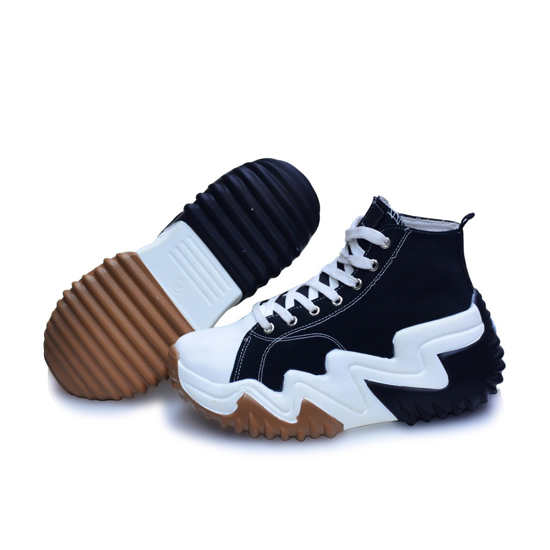 Image sur Chaussures montante fashion noir blanche et marron 38-39-40