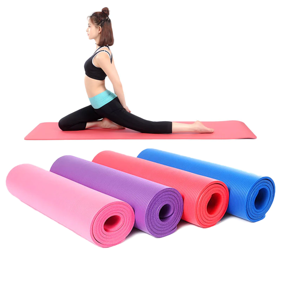 Image sur Tapis de yoga ultra épais et antidérapant Hongfutng pour yoga, pilates, étirements, méditation, exercises au sol et remise en forme