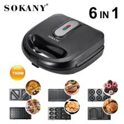 Image de Machine  Électrique Multifonction- à gaufres ,sandwich,madeleine,gateaux aux noix... 750W 6en1