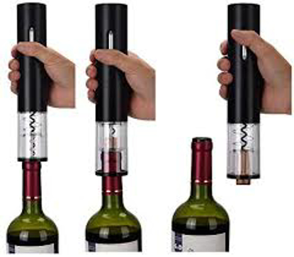Agrandir l'image de Ouvre-bouteille automatique - électrique - inox - Rouge /noir Image de Ouvre-bouteille automatique - électrique - inox - Rouge /noir